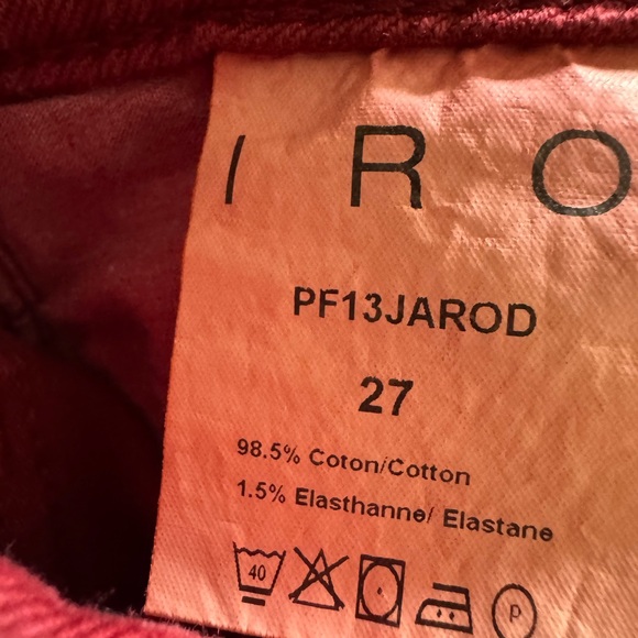 IRO Premium Denim Women's Rare color Red Hues Jeans - Pre-loved/EUC - Size 27 - Picture 5 of 6